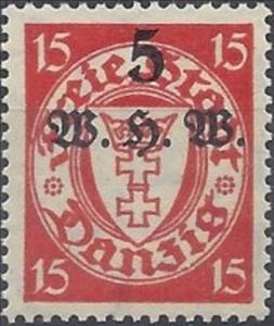 Stamp, The coat of arms of Danzig in an oval frame, Free City of Danzig,  