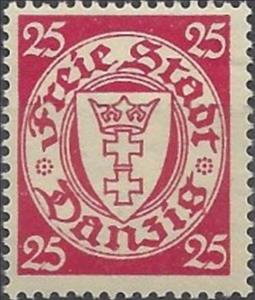 Stamp, The coat of arms of Danzig in an oval frame, Free City of Danzig,  , Coats of Arms