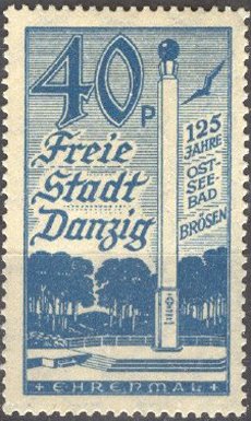 Stamp, Monument in Brzeźno, Free City of Danzig,  