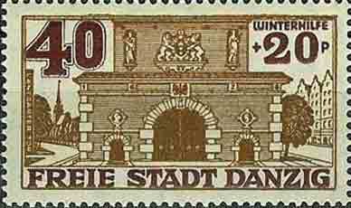 Stamp, Long Garden Gate - Brama Żuławsa (Langgartentor), Free City of Danzig,  