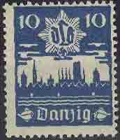 Skyline of Danzig with DLB emblem