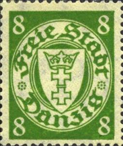 Stamp, The coat of arms of Danzig in an oval frame, Free City of Danzig,  