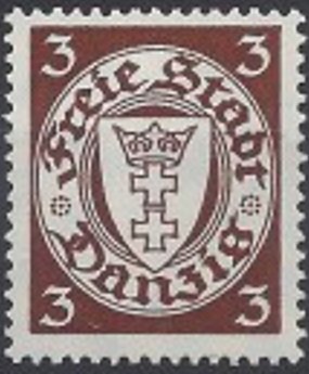 Stamp, The coat of arms of Danzig in an oval frame, Free City of Danzig,  