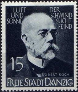Stamp, Robert Koch, Free City of Danzig,  