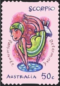 Stamp, Scorpio, Australia,  , Zodiac