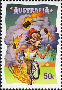 Stamp, Bicycle, Australia,  , Circus