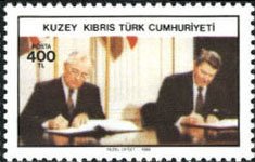 Stamp, Gorbatchev & Reagan meeting, Northern Cyprus,  