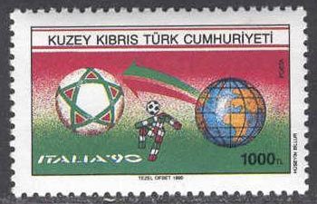 Stamp, Globe and balloon, Northern Cyprus,  , Football (Soccer)