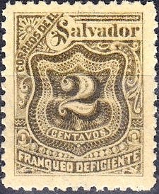 Stamp, Porto-Numerals, El Salvador,  