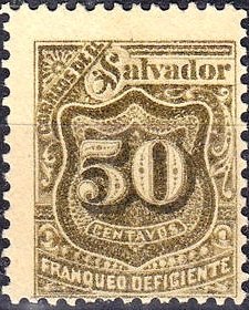 Stamp, Porto-Numerals, El Salvador,  