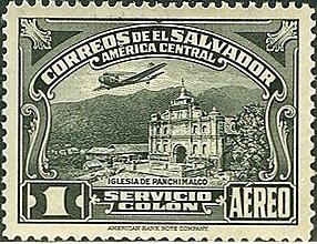 Plane over the Church of Panchimalco