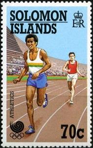 Stamp, Running, Solomon Islands,  , Sport, Athletics, Olympic Games, Running, Athletes
