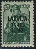 Overprint LATVIJA over Soviet Stamp
