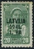 Overprint LATVIJA over Soviet Stamp