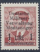 Overprint Issues "Deutsche Militaer/Verwaltung/Montenegro