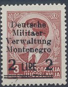 Overprint Issues "Deutsche Militaer/Verwaltung/Montenegro