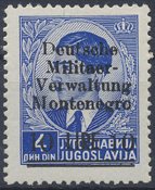 Overprint Issues "Deutsche Militaer/Verwaltung/Montenegro