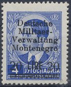 Overprint Issues "Deutsche Militaer/Verwaltung/Montenegro