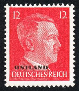 Stamp, Overprint OSTLAND Over Hitler, Germany, Occupations in the Years 1939-1945,  