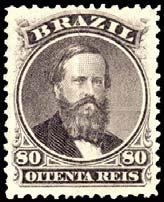 Stamp, Emperor Dom Pedro II, Brazil,  