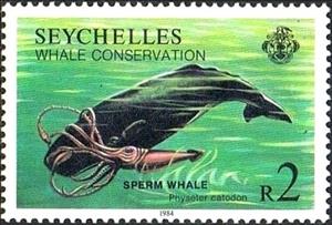 Stamp, Sperm Whale (Physeter macrocephalus), Seychelles,  