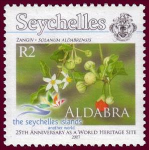 Stamp, Solanum aldabrensis, Seychelles,  