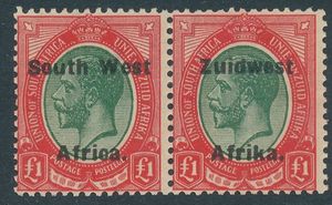 Se-tenant, Overprinted Pair, South-West Africa,  