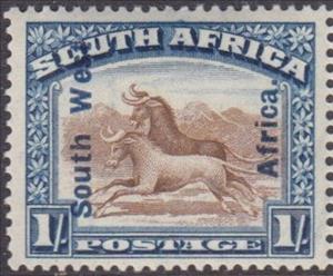 Stamp, Wildebeest (Connochaetes sp.), South-West Africa,  , Animals (Fauna)