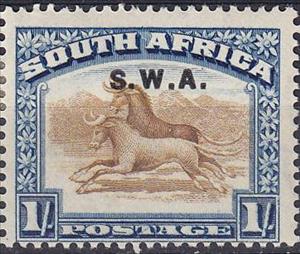 Stamp, Wildebeest (Connochaetes sp.), South-West Africa,  , Animals (Fauna)