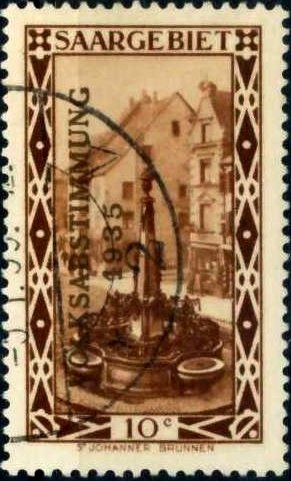 Stamp, Plebiscite, Germany, Saarland,  