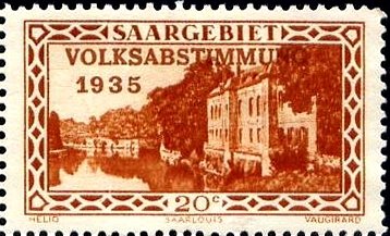 Stamp, Plebiscite, Germany, Saarland,  