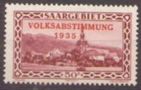Stamp, Plebiscite, Germany, Saarland,  