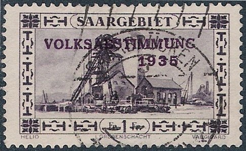 Stamp, Plebiscite, Germany, Saarland,  