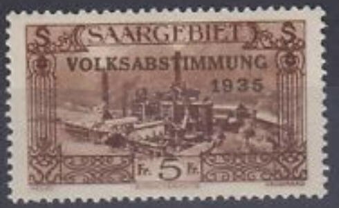 Stamp, Plebiscite, Germany, Saarland,  