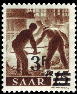 Stamp, Furnace workers, Germany, Saarland,  