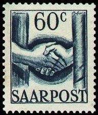Stamp, Handshake, Germany, Saarland,  