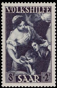 Stamp, Miracle of Moses at the rockspring, Germany, Saarland,  