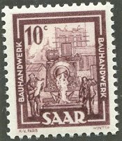 Stamp, Building craft, Germany, Saarland,  