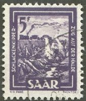Slag train on stockpile