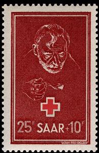 Stamp, Feeding the poor, Germany, Saarland,  , Red Cross and Red Crescent