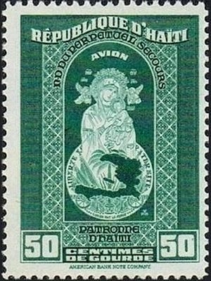 Stamp, Virgin, Map, Coat of Arms, Haiti,  