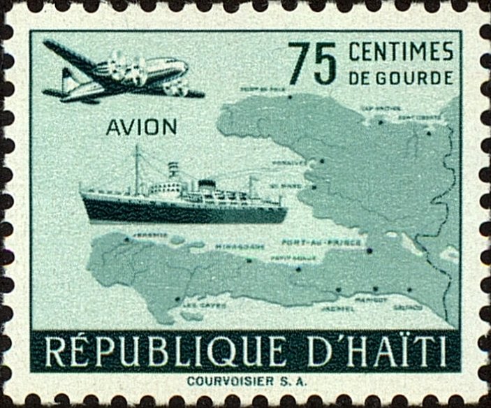 Aircraft and ship / map of Haiti