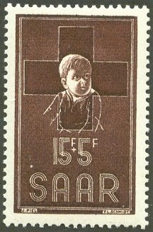 Stamp, Child, red cross, Germany, Saarland,  , Red Cross and Red Crescent