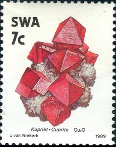 Stamp, Cuprite, South-West Africa,  , Minerals