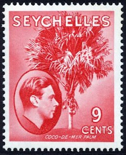 Stamp, Coco de Mer Palm, Seychelles,  