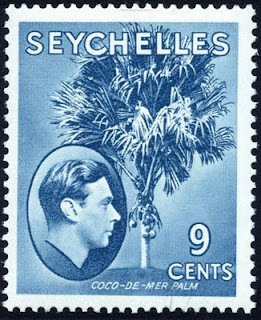 Stamp, Coco de Mer Palm, Seychelles,  
