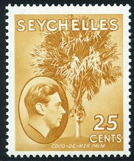 Stamp, Coco de Mer Palm, Seychelles,  