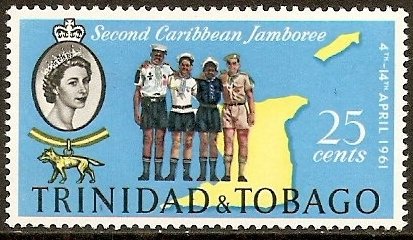 Stamp, Scouts and Map of Trinidad and Tobago, Trinidad and Tobago,  