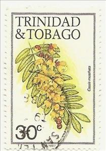 Stamp, Cassia moschatta, Trinidad and Tobago,  , Flowers, Plants (Flora)