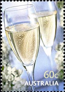 Stamp, Glasses of Champagne, Australia,  
